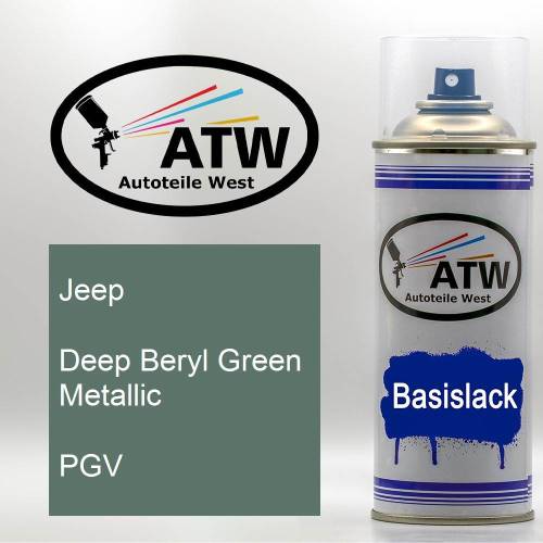 Jeep, Deep Beryl Green Metallic, PGV: 400ml Sprühdose, von ATW Autoteile West.